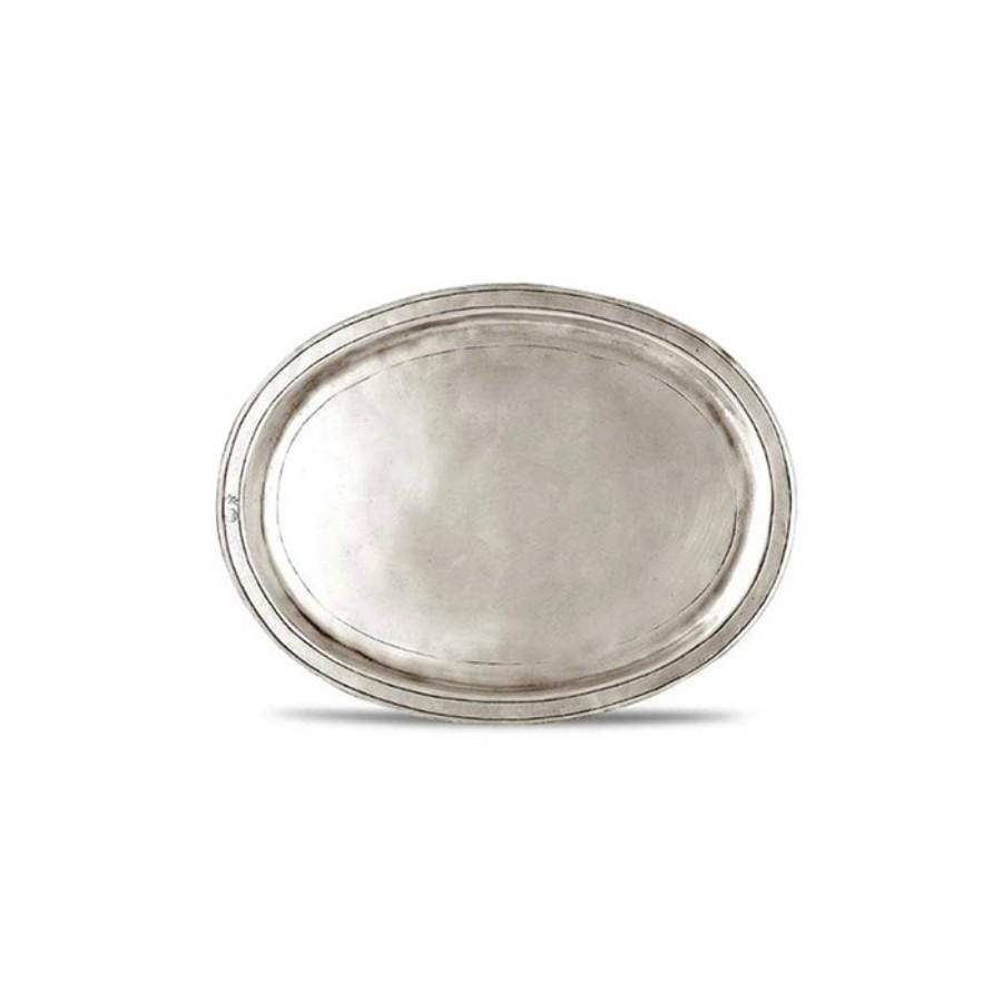 Italian Pewter Oval Tray 'Orvieto' | Small