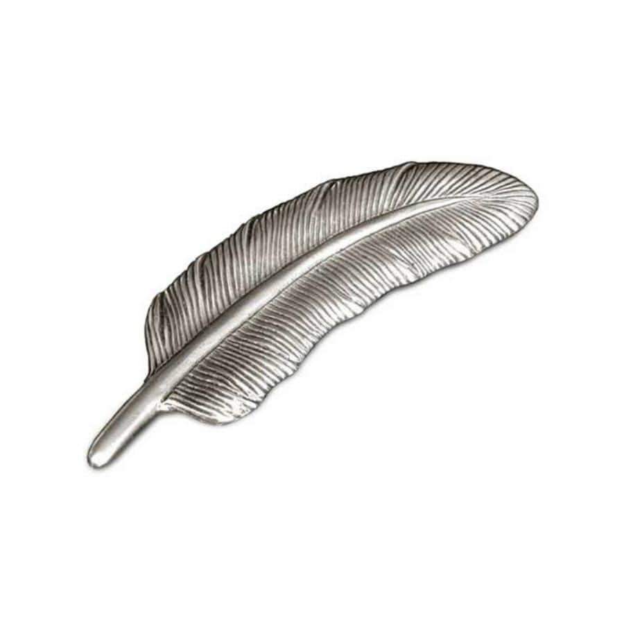 Italian Pewter Paperweight - Feather