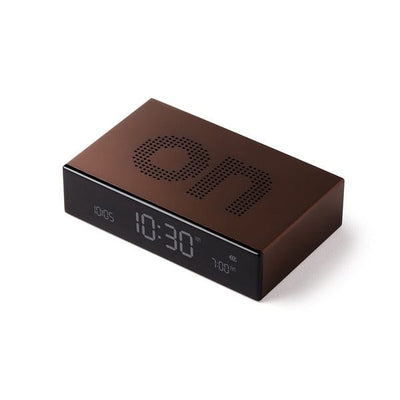 Lexon Flip Premium Reversible LCD Alarm Clock I Bronze