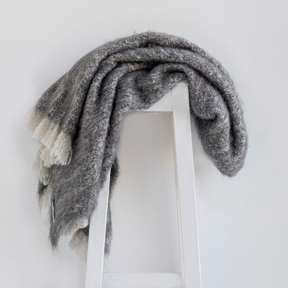 Natural Granite Alpaca Throw | Natural Granite