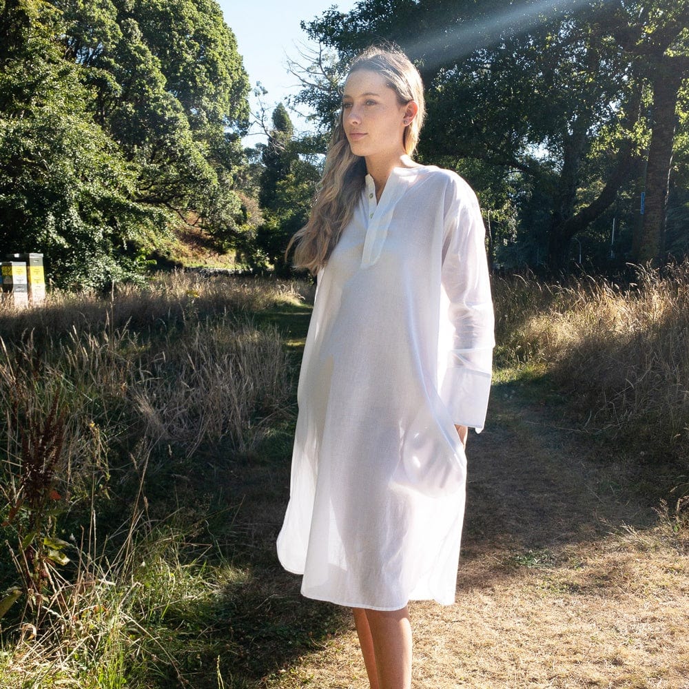 Organic Cotton Nightdress Saturday | White