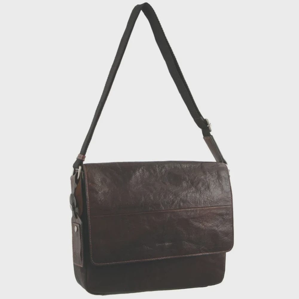 Pierre Cardin | 13" Leather Laptop Bag Brown