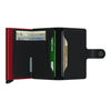 Secrid Matte Leather Mini Wallet | Black/red