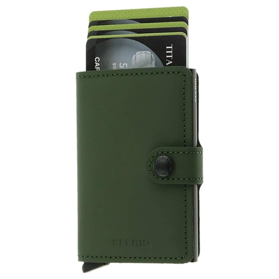 Secrid Matte Leather Mini Wallet | Green