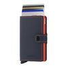 Secrid Matte Leather Mini Wallet l Night Blue/Orange