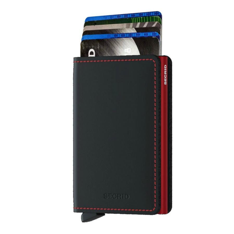 Secrid Slim Wallet Matte Leather Black Red
