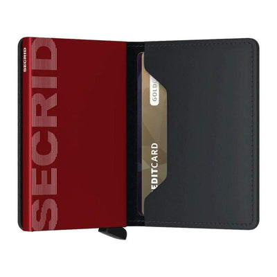 Secrid Slim Wallet Matte Leather Black Red