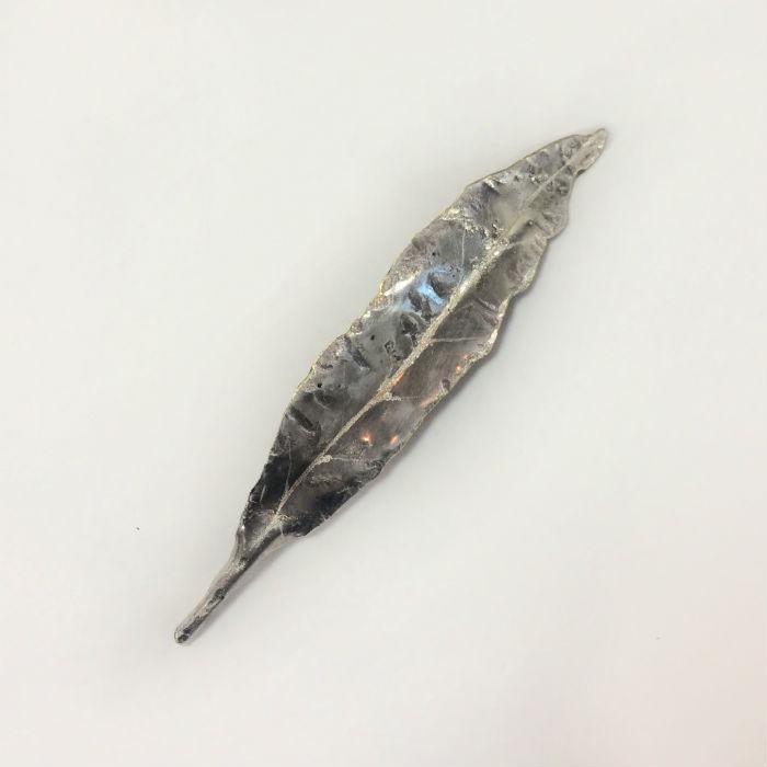 Silver Maire Leaf Brooch