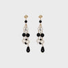 Simply Italian Onyx and Pearl 3 strand drop Earrings