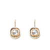 Simply Italian Silver/gold round with Crystal hook Earring