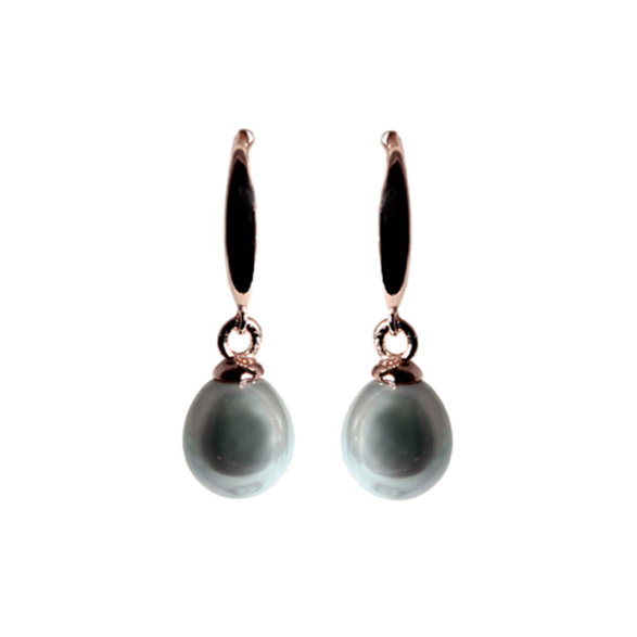 Simply Italian Silver grey pearl drop earring