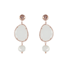 Simply Italian White and pearl drop earrings (stud)
